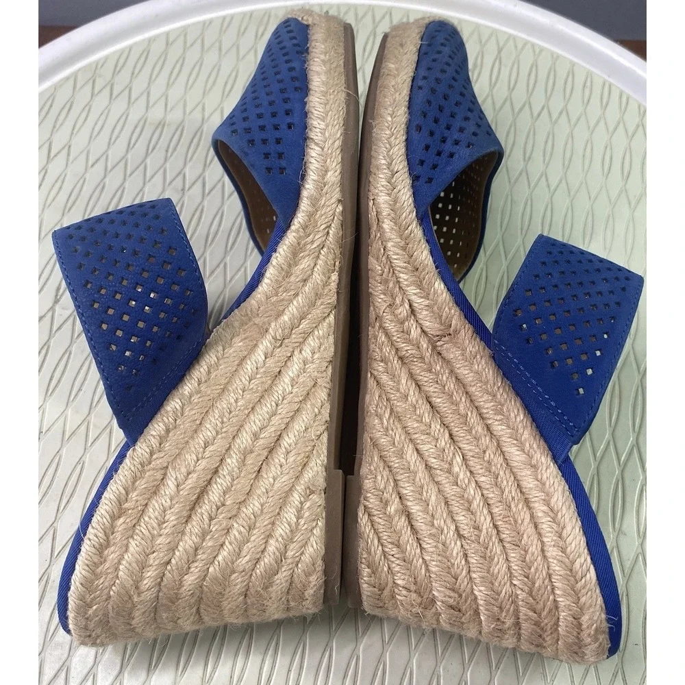 FRANCO SARTO Womens Wedges‎ Heeled Sandals Espadrille Dress Shoes Blue Sz.8.5